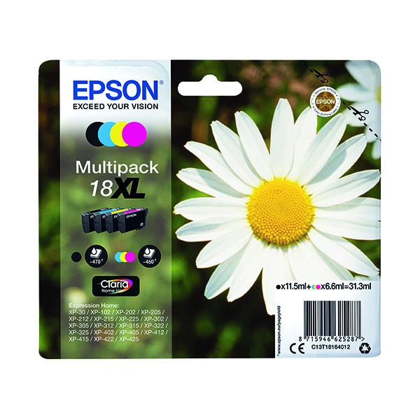 EPSON 18XL INK CART CLARIA MPK CMYK