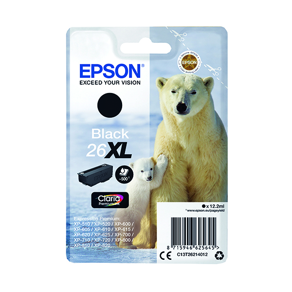 EPSON 26XL INK CARTRIDGE PREM BLK