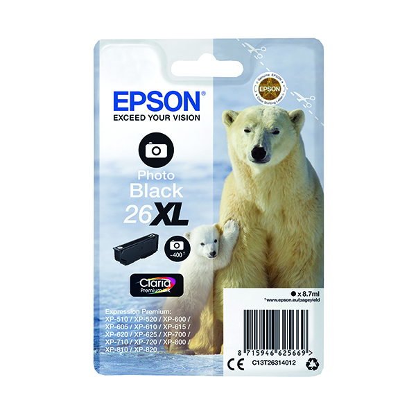 EPSON 26XL INK CART PREM PHOTO BLK