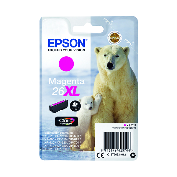 EPSON 26XL INK CARTRIDGE PREM MAG