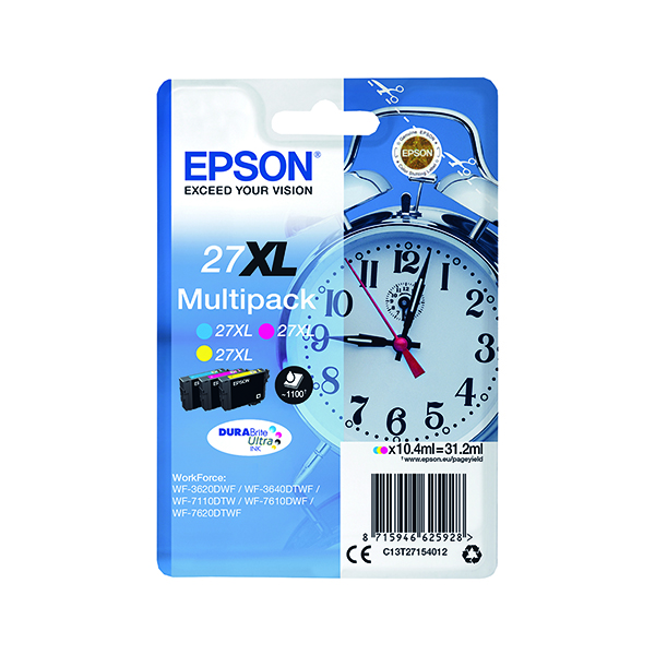 EPSON 27XL INK DURABRITE MULTIPK CMY