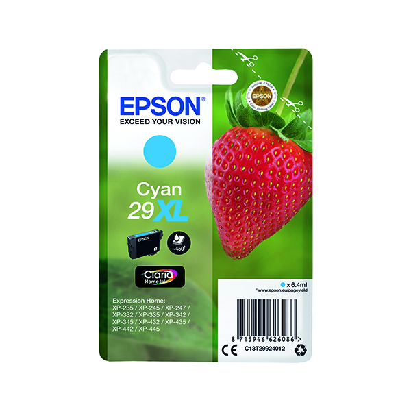 EPSON 29XL INK CARTRIDGE HY CYAN