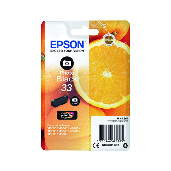 EPSON 33 INK CARTRIDGE PHOTO BLACK