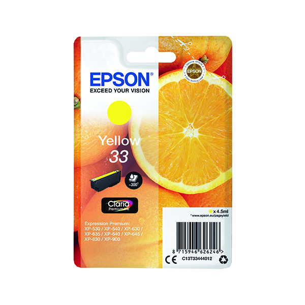 EPSON 33 INKJET CARTRIDGE YELLOW