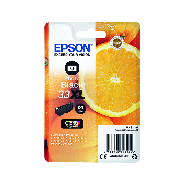 EPSON 33XL INK CARTRIDGE HY PHOT BLK