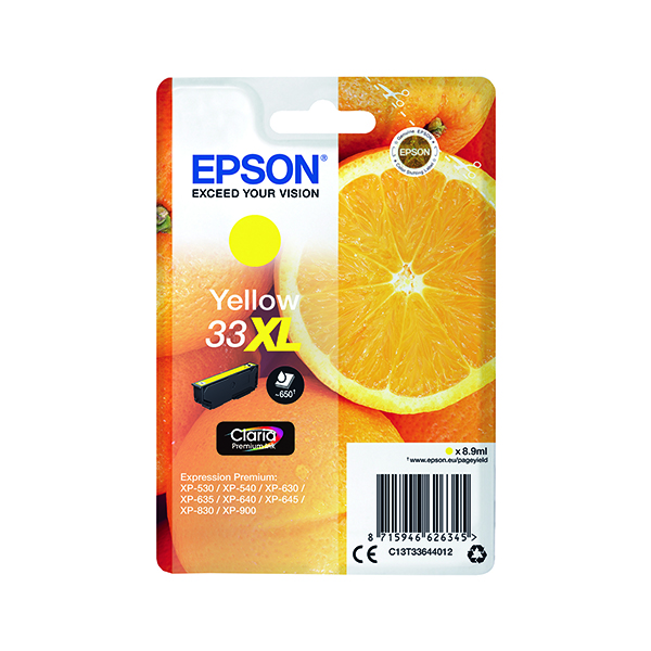 EPSON 33XL INK CARTRIDGE HY YELLOW