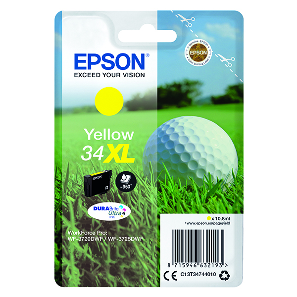 EPSON 34XL INK CARTRIDGE HY YELLOW