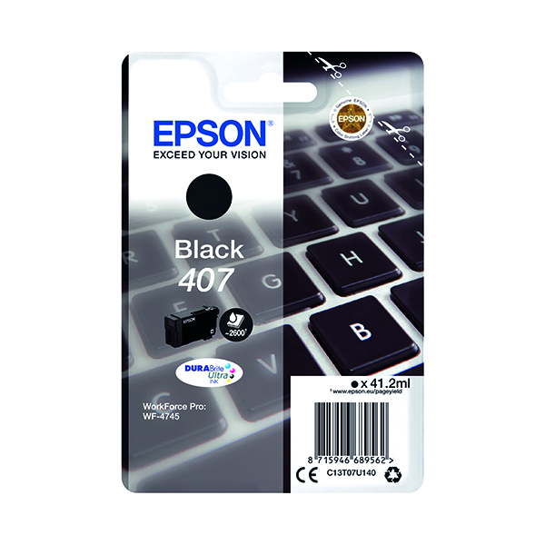 EPSON 407 INK CART DURABRITE BLACK