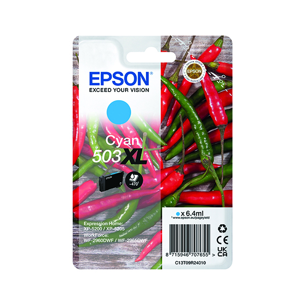 EPSON 503XL INK CARTRIDGE HY CYAN