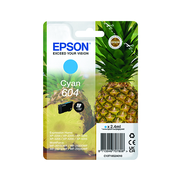 EPSON 604 INK CARTRIDGE CYAN