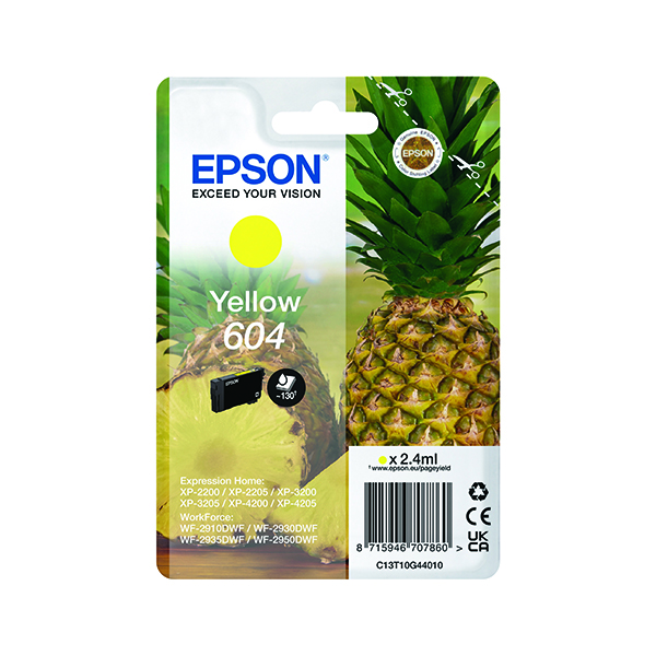 EPSON 604 INK CARTRIDGE YELLOW