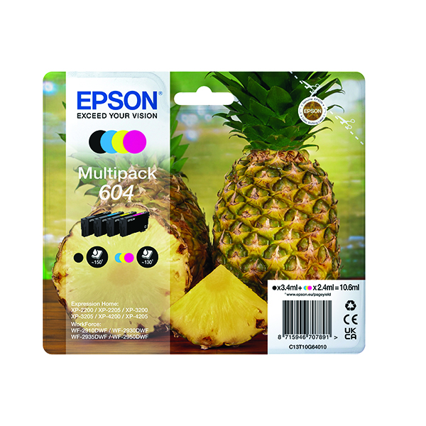 EPSON 604 INK CARTRIDGE MULTIPK CMYK