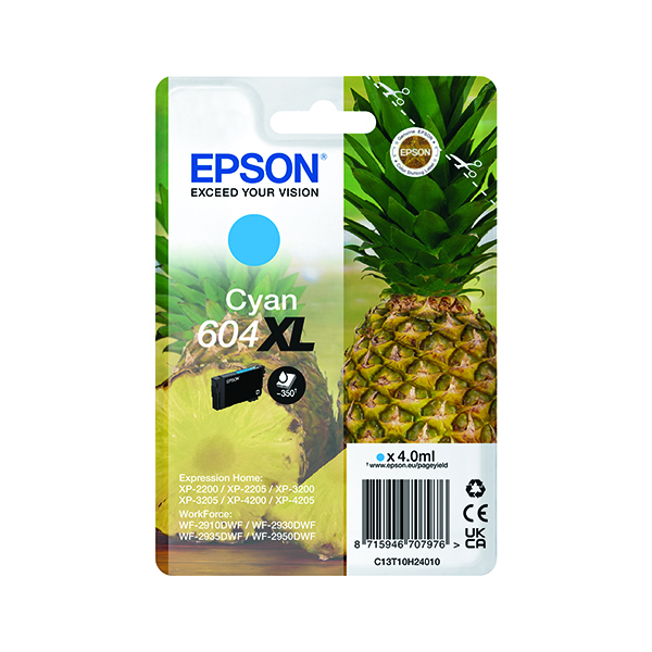 EPSON 604XL INK CARTRIDGE HY CYAN