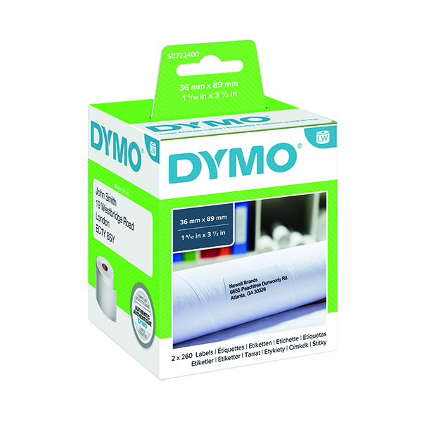 DYMO ADDRESS LABEL LARGE 36X89MM WHT