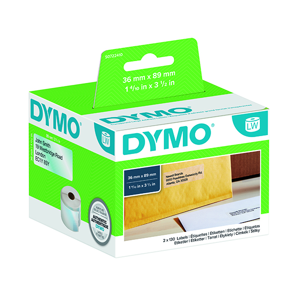 DYMO ADDRESS LABEL LARGE 36X89MM CLR