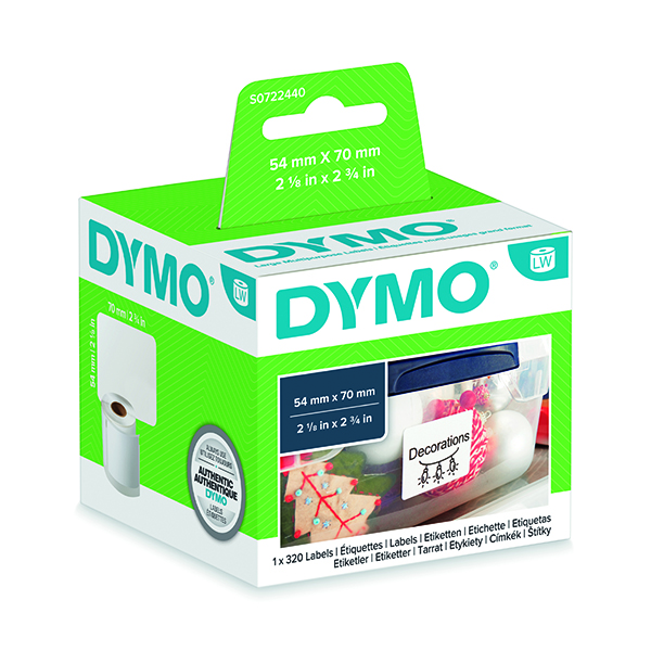 DYMO MULTIPURPOSE LABELS 54X70MM