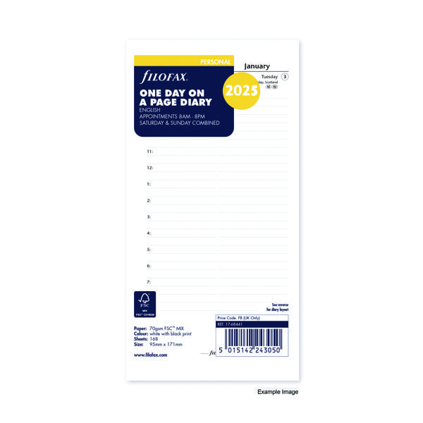 FILOFAX REFILL DPP PERSONAL 2025