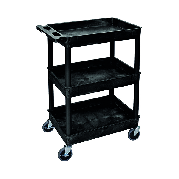 MPPS 3 SHELF UPRIGHTS TROLLEY BLACK