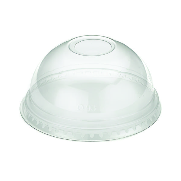 DOMED LID WITH HOLE RPET 12OZ PK1000