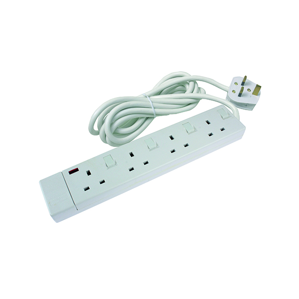 CED 4-WAY EXTENSION LEAD WHITE