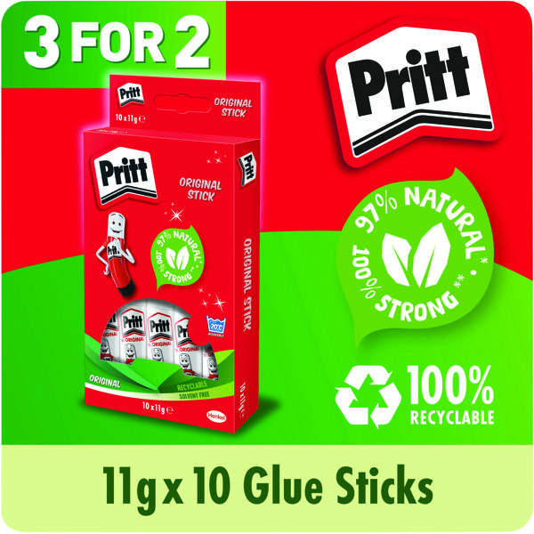 PRITT STICK HANG BOX 11G PK10 3FOR2