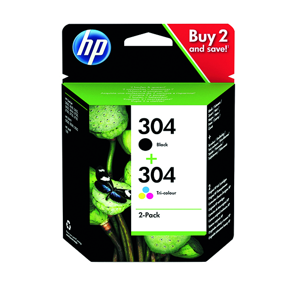 HP 304 INK TWINPK BLK/TRI-COL CMY