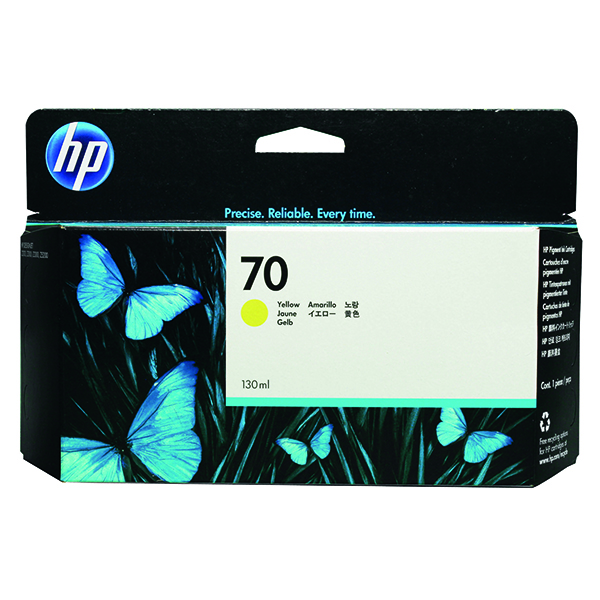 HP 70 DESIGNJET INK CART 130ML YLW