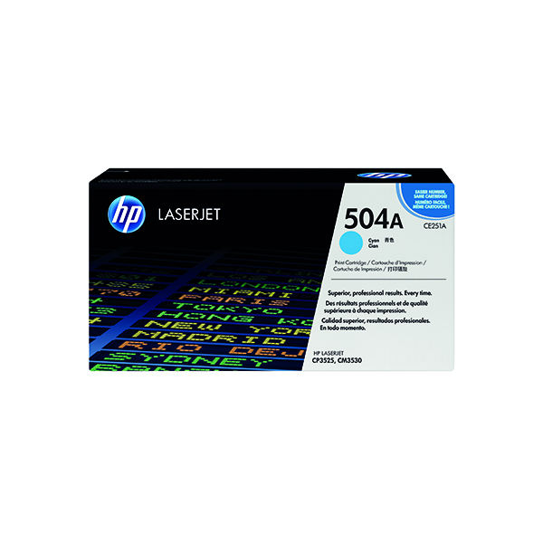 HP 504A LASERJET TONER CYAN CE251A