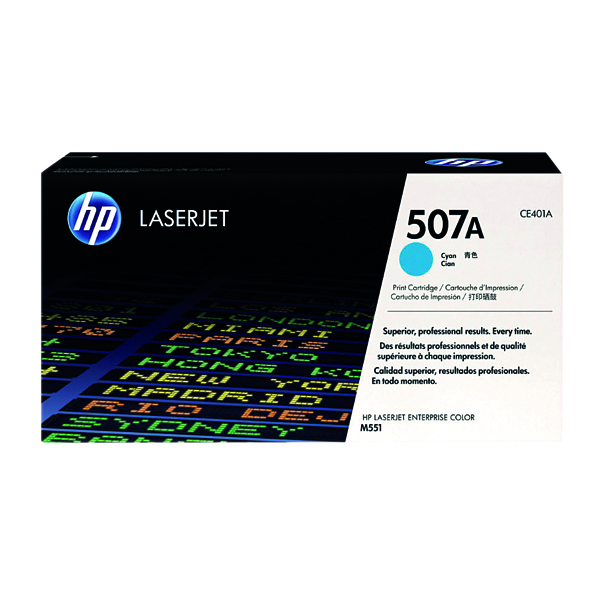 HP 507A LASERJET TONER CYAN CE401A