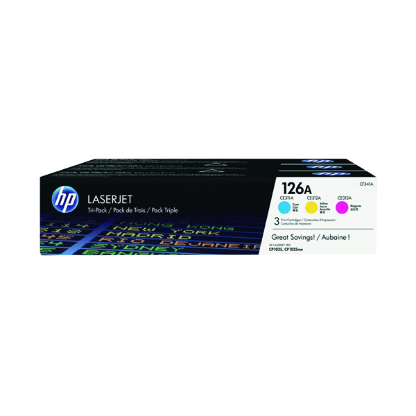 HP 126A C/M/Y L/JET TONER P3 CF341A