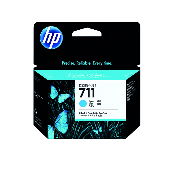 HP 711 CYAN INK CART CZ134A PK3