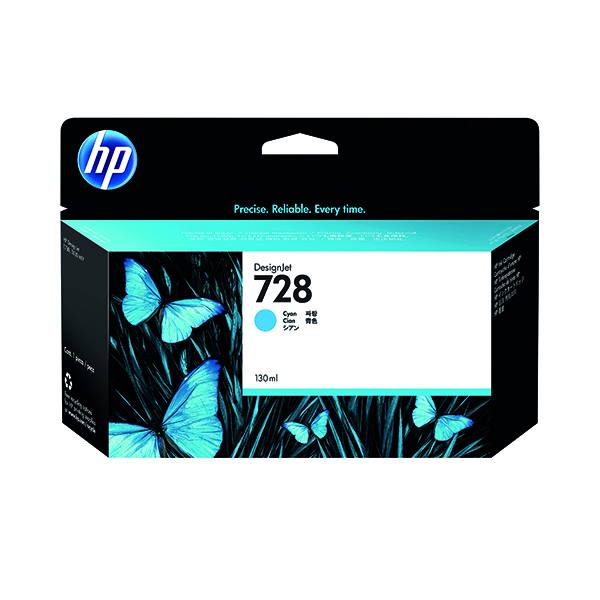 HP 728 130ML INK CARTRIDGE CYAN