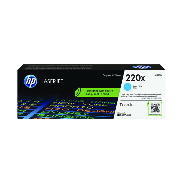 HP 220X LASERJET TONER CART CYAN