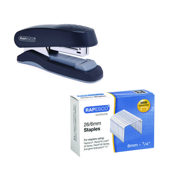 RAPESCO FLAT CLINCH STAPLR BLK FOCSTPLS
