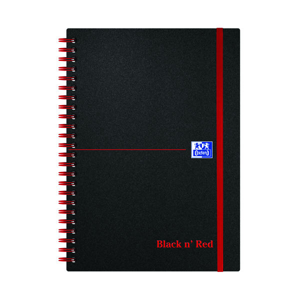 BLACK N RED PP ELAST NOTEBOOK A5 PK5