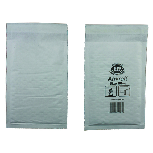 JIFFY AIRKRAFT 115X195MM WHITE PK100