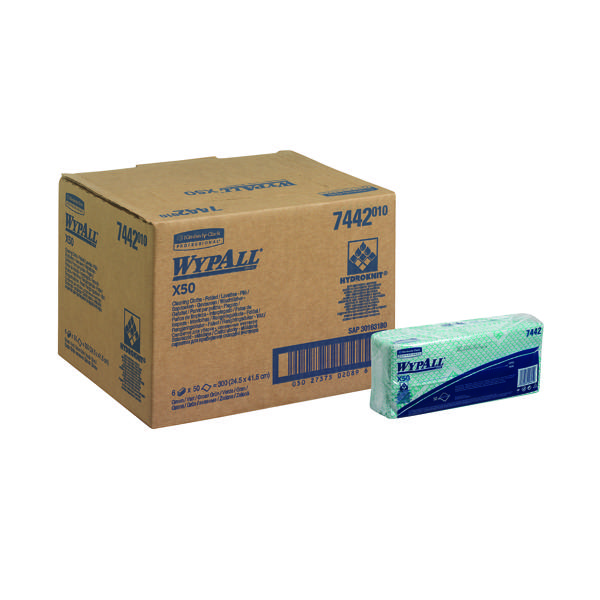 WYPALL X50 CLEANING CLOTHS GRN PK50