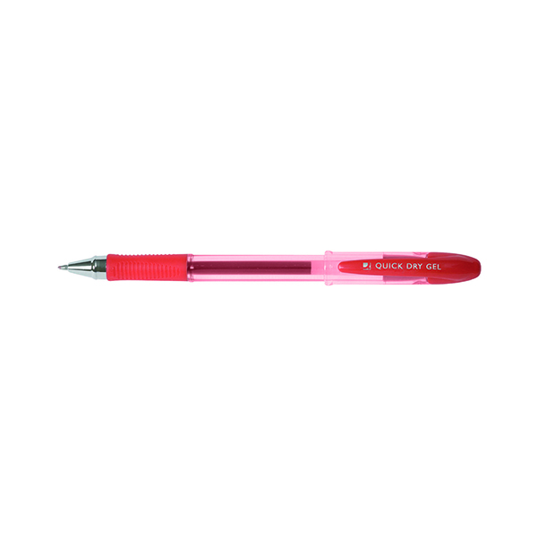 Q-CONNECT QUICKDRY GEL PEN RED PK12