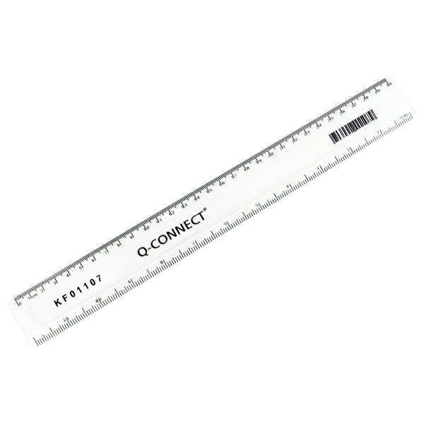 Q-CONNECT RULER 300MM CLEAR