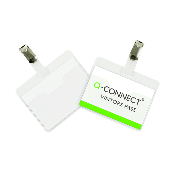Q-CONNECT VISITOR BADGE PACK 25