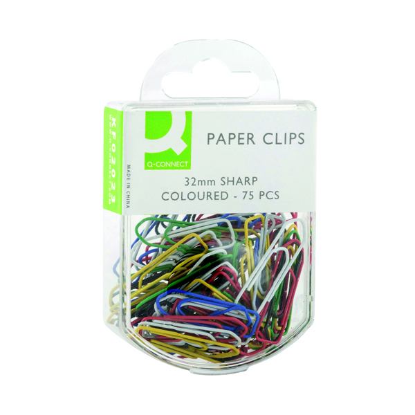 Q-CONNECT 32MM CLRD PAPERCLIP PK750
