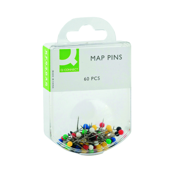 Q-CONNECT ASSORTED MAP PINS PK600