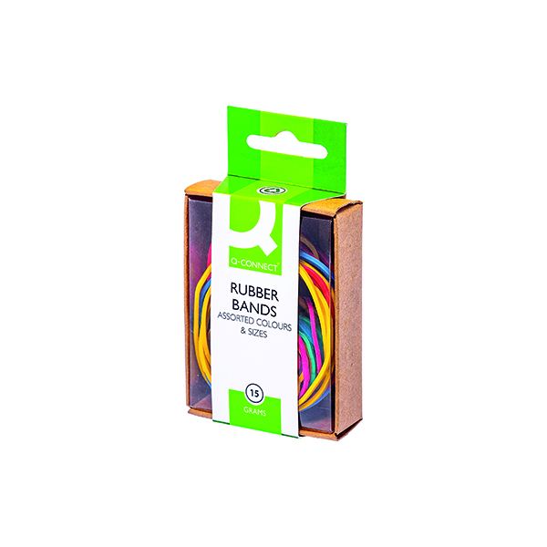 Q-CONNECT RUBBER BANDS 15GM AST COL