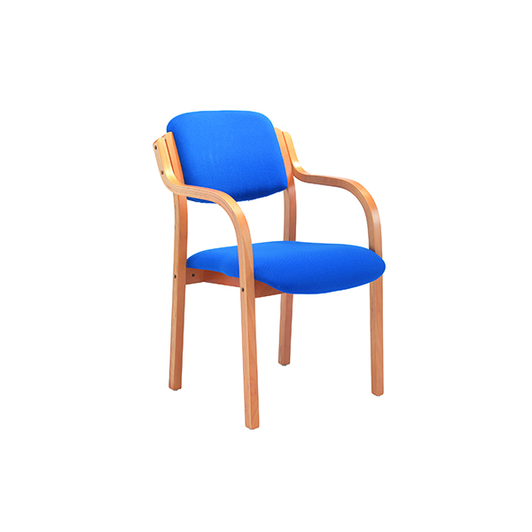 JEMINI WOOD FRAME CHAIR WITH BLUE