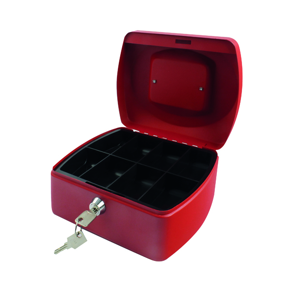 Q-CONNECT RED 8 INCH CASH BOX
