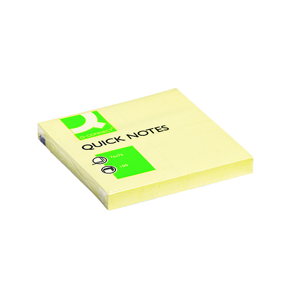 Q-CONNECT YLW 76X76 QUICK NOTES PK12