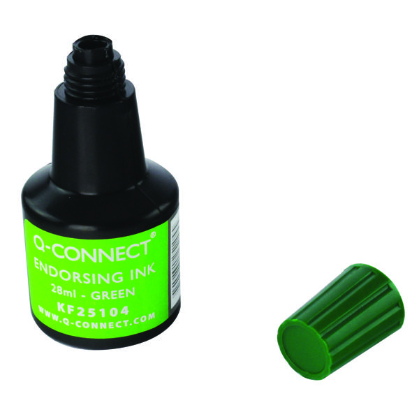 Q-CONNECT ENDORSE INK 28ML GRN PK10