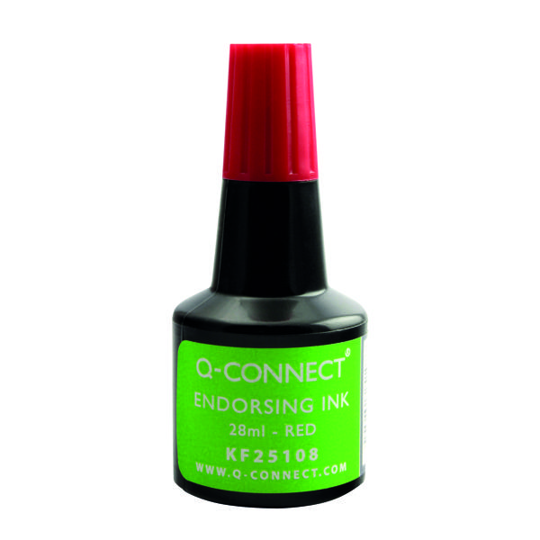 Q-CONNECT ENDORSE INK 28ML RED PK10