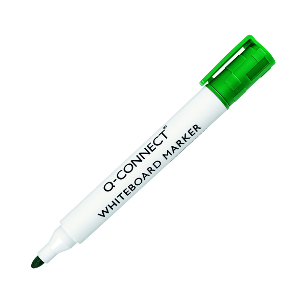 Q-CONNECT DRYWIPE MARKER GREEN PK10