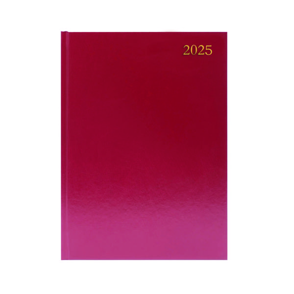 DESK DIARY 2 PPD A4 BURGUNDY 2025